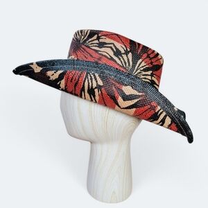 GoldCoast Sunwear Patriotic Western Cowboy Summer Woven Sun Hat Women One Size